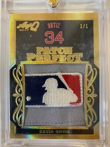 2017 Leaf Q David Ortiz Patch Perfect MLB Logo Game Used RED SOX #1/1 - Picture 1 of 2