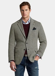 POLO RALPH LAUREN Men'S Wool blend jacket in tweed pattern,Black, 44 REG - Picture 1 of 4