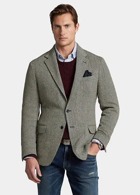 POLO RALPH LAUREN Men'S Wool blend jacket in tweed pattern,Black, 46 REG. - Image 1 of 4