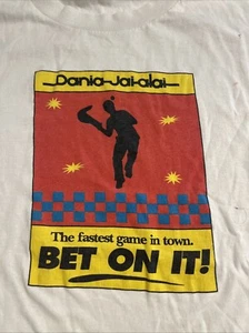 VTG 90s DANIA JAI ALAI BET ON IT WHITE SHIRT L - Picture 1 of 5