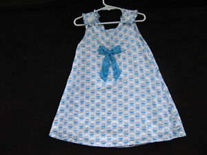 FEATHER BABY Pima Cotton Dress~Frill Shoulders~4T~Pretty!