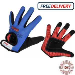 Guanti Kiddimoto full finger blu ciclismo bambini protettivi design blu - Foto 1 di 13