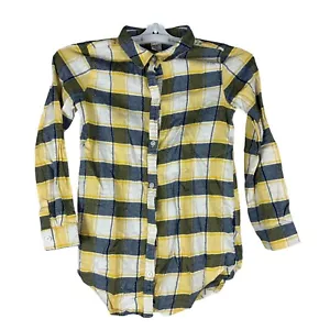 Carter's Kid Yellow & Gray Plaid Button-Up Shirt Size 8 - Picture 1 of 4