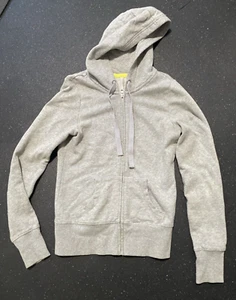 Old Navy Hoodie Damen XS grau Baumwolle Fleece Taschen Full Zip Kordelzug - Bild 1 von 7