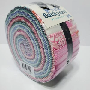 BACKYARD Moda JELLY ROLL fabric quilting sew Ruby Star Society RS2084JR chickens - Picture 1 of 16
