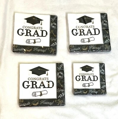 Paper Napkins Set Of 4 Congrats Grad Graduation Dinner & Luncheon- Pk of 16 New - Image 1 of 3