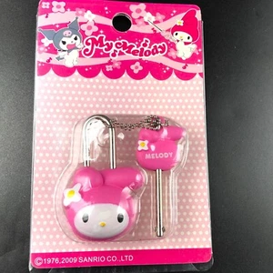 Sanrio Hello Kitty My Melody 3D Lock and Key Kawaii Pink 2009 Japan Version NOS - Bild 1 von 5
