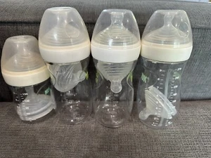 NUK Simply Natural Baby Bottles 3 Count 8oz w/ Nipples 1 & 2 + Bonus 5oz Bottle! - Picture 1 of 3
