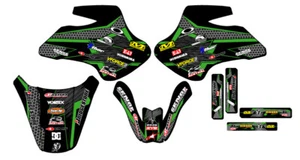 All Years KDX 50 PODIUM Black Senge Graphics Kit Compatible with Kawasaki - Picture 1 of 10