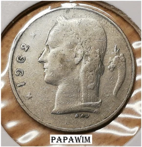 1 Fr. 1962 BELGIE. Dubbele datum en RAU. Boudewijn - Baudouin. Morin 615. Error. - Afbeelding 1 van 4