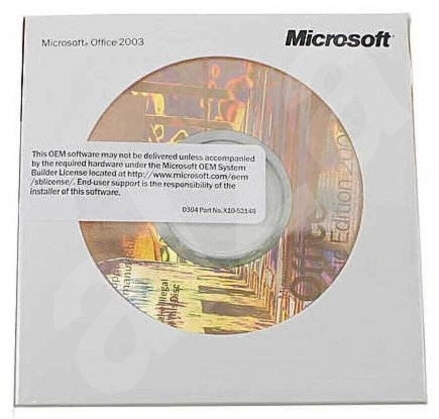 Office 2003 PRO (CD + licence) Logiciel d'origine Microsoft Licence commerciale