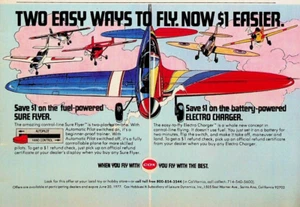 1977 Cox Airplane Flyer Fuel Powered Electro Charged Model Toy Vintage Print Ad - Picture 1 of 1