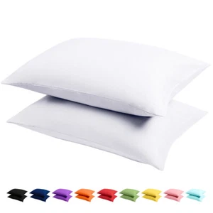 Standard King CK Size Microfiber Pillow Cases 2 Set Ultra Soft Luxury Pillowcase - Picture 1 of 82