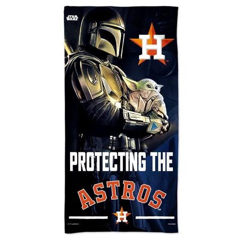 HOUSTON ASTROS THE MANDALORIAN BABY YODA DISNEY 30"X60" BEACH TOWEL WINCRAFT 👀 Cover