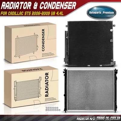 Kit de refrigeración de radiador y condensador de CA para Cadillac STS 2006 2007 2008 2009 V8 4,4 L Foto 1 de 4