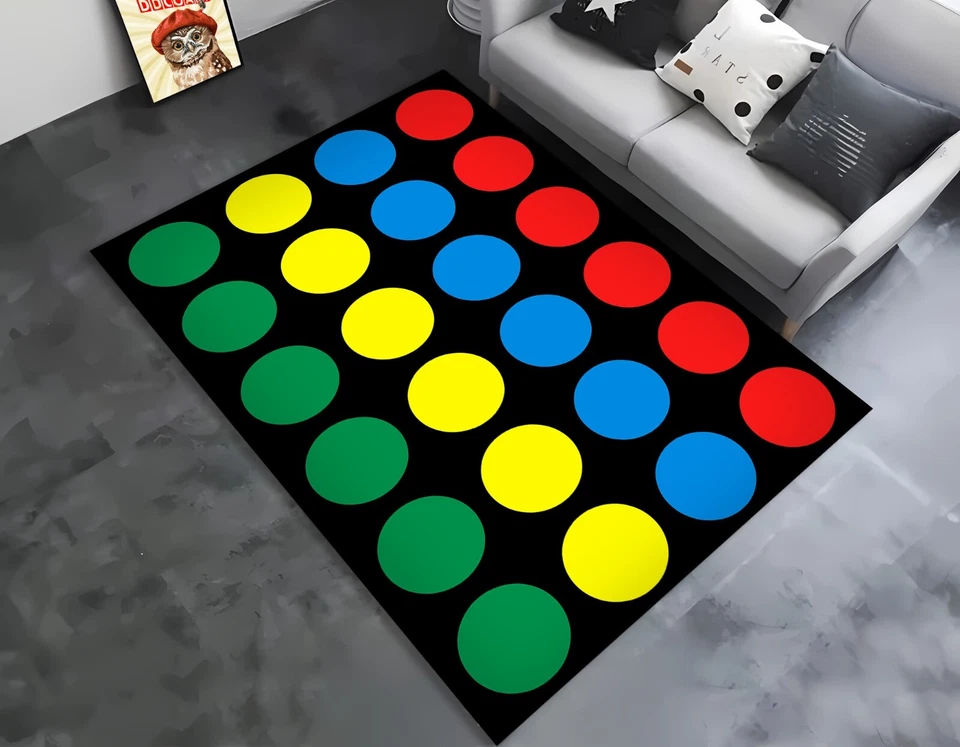 Alfombra Twister, alfombra de juego, alfombra de juego familiar, alfombra de fiesta, alfombra de área de fiesta, área familiar Foto 1 de 4