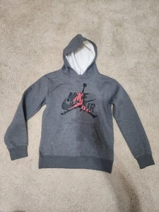 Boys Jordan Air Hoodie Sweatshirt Size M, 10-12 YEARS GRAY PREOWNED - Picture 1 of 3