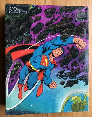 Rompecabezas Superman Vintage 100 piezas 1983 Caja Abierta Dorada Foto 1 de 4