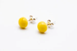 100% Natural Amber Earrings in 925 Sterling Silver Classic Yellow Amber Earrings - Picture 1 of 10