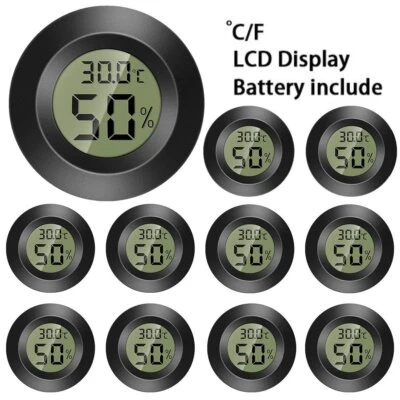 Mini Hygrometer Thermometer Round LCD Digital Humidity Gauge Temperature Monitor - Image 1 of 4
