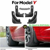 Mudguards Black Plastic Mud Flap Flaps Splash Guards For 2020/2021 Tesla Model Y