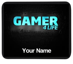 Tappetino tappetino personalizzato ""GAMER 4 LIFE"" - regalo PC/laptop - pad gioco - aggiungi nome - Foto 1 di 1