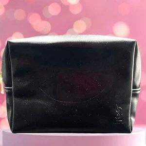 YSL Saint Laurent Yves Makeup Bag Kunstleder Beauty Round Zip Kulturbeutel Handtasche - Bild 1 von 6