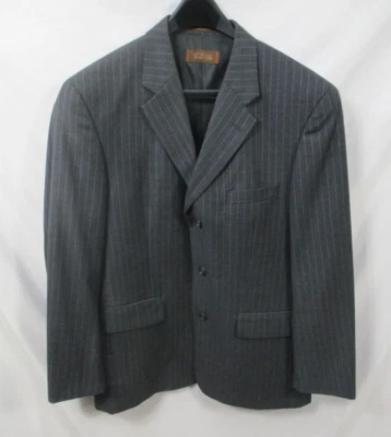 Abrigo Deportivo Tasso Elba Para Hombre 40S Gris Rayas Super 110 Bolsillos Lana Doble Ventilación Foto 1 de 4