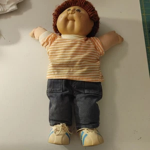 Vintage Cabbage Patch Kinder 1985 Shirt Hose Schuhe braune Haare braune Augen Junge 17" - Bild 1 von 7