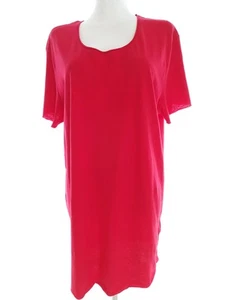 Jack & jones Size L Red Tunic Blouse Cotton 100% Short Sleeve Logo - Picture 1 of 5