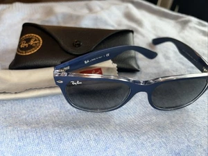 Ray Ban RB2132 New Wayfarer Blau Herren 55mm Sonnenbrille 6053/71 Made in Italy - Bild 1 von 11