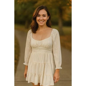 Trixxi Damen XL Babypuppe Milkmaid CottageCore weiß Kleid Sommer Romantik Boho - Bild 1 von 8