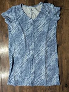 J Jill Pure Jill Blue & White Watercolor Print Classic Cotton Shirt Dress Size M - Picture 1 of 13