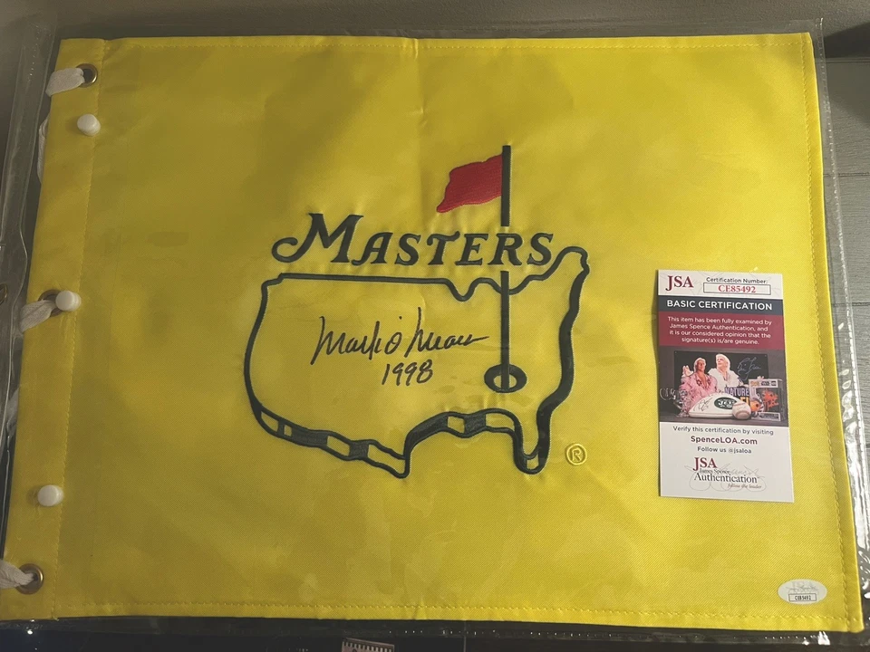 Mark O'Meara Signed Undated Masters Pin Flag 1998 MASTERS CHAMP JSA COA RARE - Image 1 of 1