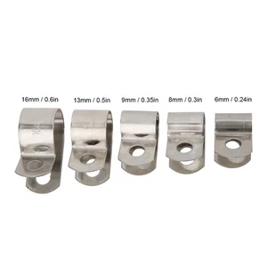 ▪80PCs R Type Clip Cable Clamp Kit Hardware Parts Corrosion Resistant 6-16mm - Afbeelding 1 van 14