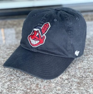 Cleveland Indians Hat Cap Strapback 47 Brand Chief Wahoo Blue MLB - Picture 1 of 12