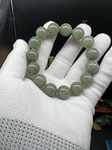 14mm Hetian Jade Armband 精品新疆和田玉山料且末蓝圆珠手串 - Bild 1 von 13