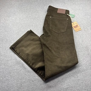 Orvis Corduroy Pants Mens 32x30 Modern 5 Pocket Olive Green Stretch Logo $130 - Picture 1 of 16