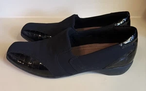 Clarks Damengröße 9M schwarz Noreen Will Wildleder Lack Halbschuhe Slipper Schuhe - Bild 1 von 6