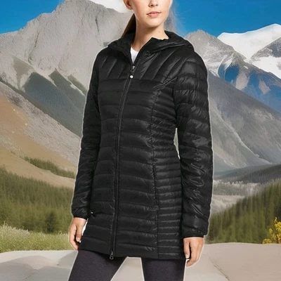 Parka de plumón Eddie Bauer para mujer Astoria abrigo acolchado con capucha chaqueta de invierno pequeña Foto 1 de 4