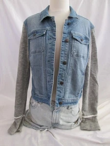 GIACCA DENIM CROPPED AMERICAN RAG CIE TAGLIA L MISTO COTONE CON MANICHE FELPATE - Foto 1 di 6