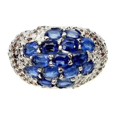 Кольцо из стерлингового серебра 925 пробы с овальным кианитом родолитом сапфиром ювелирное изделие размер 7 - Изображение 1 из 4