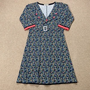 Margot 60s Dress Womens 12 Large Stretch Retro Style 1960s Collared Midi Flowy - Picture 1 of 9