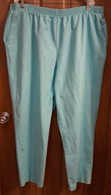 Pantalones Jaantzen Mujer Verdes Con Cintura Elástica Bolsillos Laterales Talla Grande 24 Foto 1 de 4