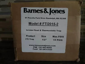 BRANDNEU Barnes & Jones F&T Dampffalle, Modell FTI2015-2, 1/2" Rohr, 15 PSIG - Bild 1 von 6