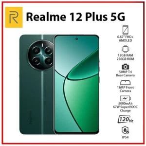Realme 12 Plus 5G 12GB+256GB GREEN Dual SIM Global Ver. Android Mobile Phone AU - Picture 1 of 5