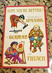 Vintage Ambassador Cards Get Well Card 25C 104P Made in USA Bold Colors 1970's - Imagen 1 de 3