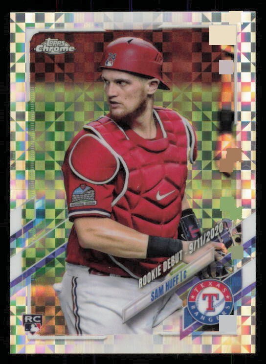 2021 Topps Chrome Update Debut X-Fractor 01/99 SAM HUFF RC Rangers