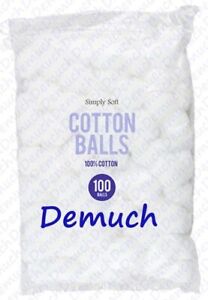 New 100 COTTON WOOL BALLS Soft Absorbent Eyes Face Nail Care Make Up Removal UK✔