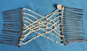 Vintage Doppel Silber Kristall Perlen Haarkämme - Bild 1 von 3